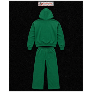 Conjunto de chándal verde para hombre con sudadera con cremallera completa y pantalones deportivos de pierna recta, ropa deportiva informal, traje de jogging liso, venta al por mayor, ropa personalizada. - Product Image 6