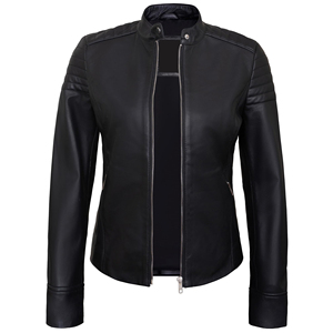 Women Genuine Leather Biker <b>Jacket</b> Slim Fit Zip-Up Waterproof Breathable Solid <b>Motorcycle</b> Coat Casual Streetwear Outerwear - Product Image 6
