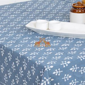 Nouvelle collection de nappes de table en coton indien imprimées à la main, écologiques, bleu Dabu, à motifs floraux, pour mariage - Product Image 4