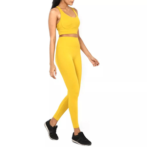 Conjunto de yoga para mujer, leggings de cintura alta, conjunto de yoga para gimnasio, correr, sujetador deportivo/ropa deportiva para mujer con logo personalizado - Product Image 5