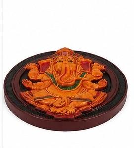 Custom 3D Resin Ganesha Wall Decor Hindu God Ornament Sculpted <b>Round</b> Panel for Home Worship Decor - Product Image 2