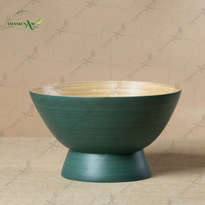 Cuenco de Bambú con Pedestal, Hecho a Mano, Ecológico, Moderno, de Gran Capacidad, Lavable, Ligero, Decorativo, Personalizable para Fiestas - Product Image 1