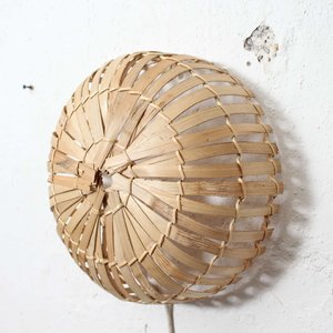 Sustainable natural bamboo <b>sconces</b> round wall mounted <b>light</b> lampshades eco friendly home decor - Product Image 1