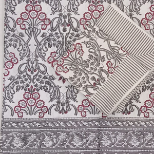 Jaipuri Floral Hand Block Printed 100% Cotton <b>King</b> <b>Size</b> 200 TC Bedsheet Set Soft Durable Breathable Eco-friendly All Season - Product Image 3