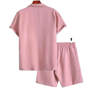 Conjunto de Camisa Casual de Verano Premium para Hombre, 100% Algodón Tejido, Secado Rápido, Colores y Tallas Personalizables, Ideal para Vacaciones - Product Image 3