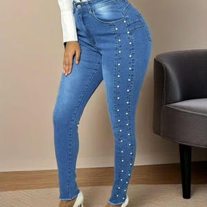 Jeans de Mezclilla de Pierna Ancha para Mujer, Marca Privada, Logotipo Personalizado, Moda Urbana, Proveedor OEM ODM - Product Image 3
