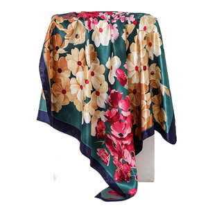 Foulard Carré de Luxe en Soie pour Femme, Châle, Écharpe, Bandana en Satin, Hijab, Imprimé Cachemire 90x90cm, Doux pour la Peau - Product Image 2