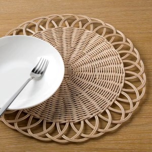 Assiette de présentation bohème en rotin pour décoration de table de mariage, assiette de présentation artisanale en gros - Product Image 6