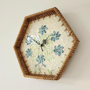 On-trend design weaving wall <b>clocks</b> <b>modern</b> rattan & mother of pearl <b>clock</b> for walls decoration - Product Image 6