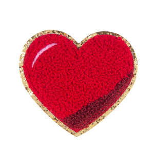 Custom <b>Red</b> Heart Embroidered Patch White Polka Dot Iron On Sew On Nonwoven Felt Glitter Applique for Clothing Hat Bag Jacket Bac - Product Image 6