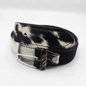Ceinture en cuir de vachette riveté, boucle rectangulaire en alliage vintage, design réversible, largeur 3,5 cm, longueur 120 cm - Product Image 4