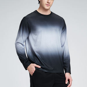 เสื้อยืดแขนยาวผู้ชายแบบใหม่สั่งทำขายส่ง ทรงเข้ารูป สวมใส่สบาย ไซส์ใหญ่ ผลิตจากโพลีเอสเตอร์/คอตตอน สำหรับผู้ชาย - Product Image 5