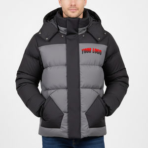 Chaqueta acolchada de algodón para hombre, diseño color block, resistente al viento y al agua, para invierno, fabricación personalizada al por mayor OEM/ODM. - Product Image 6