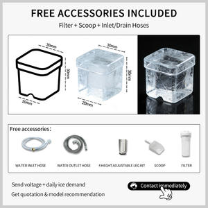 Máquina <span class=keywords><strong>de</strong></span> Hielo Profesional <span class=keywords><strong>de</strong></span> 55 kg/24 h para Uso Comercial, Máquina <span class=keywords><strong>de</strong></span> Hielo Cilíndrica Profesional para Cafeterías y Bares - Product Image 6