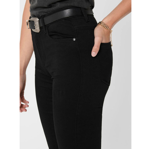 Jeans Negros de Mezclilla de Última Moda para Mujer, Corte Ajustado, Cintura Media, Elásticos, Tipo Lápiz, Servicio OEM - Product Image 4
