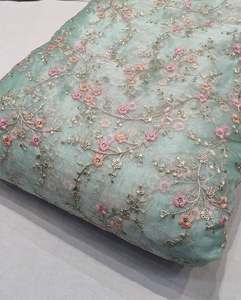 Designer Sequin Embroidery <b>Fabric</b> Satin Organza Lace Textile For Couture Dress Boutique And Fashion Industry - Product Image 5