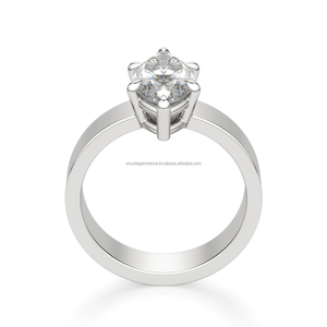 Diamant de laboratoire VVS SI taillé en marquise, certifié IGI, diamant synthétique blanc taillé sur mesure en argent sterling pour bague de fiançailles - Product Image 2