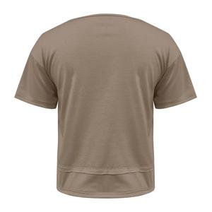 T-shirts en tricot à épaules tombantes, grande taille, 60% coton, manches courtes pour femmes, été, décontracté, couleur unie, col rond, en provenance du Bangladesh - Product Image 4