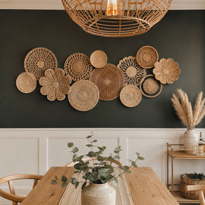 En gros, Napperons écologiques tissés, Décorations murales, Assiettes de présentation tissées à la main, Diverses tailles, Prix unitaire en gros - Product Image 5