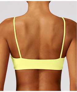 Women's Seamless Square Neck Sports Bra Lightweight Stretch Medium <b>Support</b> Yoga Gym <b>Crop</b> <b>Top</b> with Thin Spaghetti Straps - Product Image 3