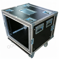 Flight case rack 8U antichoc personnalisé avec roulettes de 4 pouces