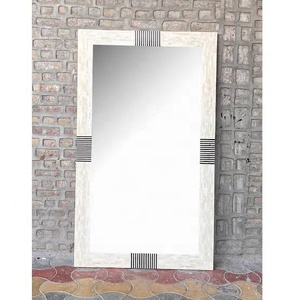 Wholesale A-1 Bone Inlay Eco-Friendly Handmade Lightweight Anti-Fog Framed <b>Mirror</b> Antique Gold Rustic Wall Mounted Wedding Round - Product Image 4