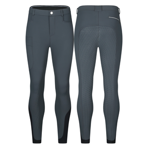 Pantalones de Montar a Caballo Unisex Profesionales, Tipo Jodhpurs, Completamente de Mezclilla, Antideslizantes, Cintura Media, Cierre de Cremallera, Elásticos - Product Image 4