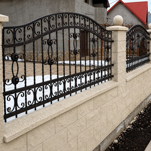 Elegant Wrought Iron Fence: Beautifully Handcrafted Boundaries Perfectly Designed to <b>Maximize</b> Beautiful Home Security Style. - Product Image 1