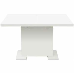 Table de cuisine extensible en MDF blanc brillant et acier, série de tables à manger - Product Image 5