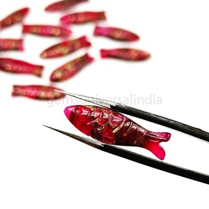 Colgante de piedra preciosa tallada a mano con forma de pez de turquesa rosa cobriza AAA de 25 mm, precio al por mayor, para fabricación de joyas, tallado de cristal - Product Image 2