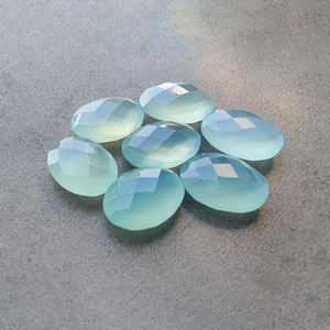 Calcedonia Aqua Natural, Corte Ovalado Tipo Briolette, Piedra Preciosa Calibrada para Joyería - Product Image 6