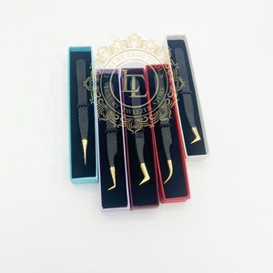 แหนบปลายต่อขนตาทำจากสเตนเลสสตีลเคลือบผงสีดำขุ่น - Product Image 3