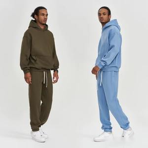 Ensemble de survêtements et de sweats à capuche en molleton doublé de coton mélangé 350 g/m² de haute qualité, faible MOQ OEM, personnalisable - Product Image 2