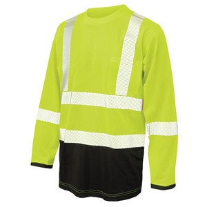 Custom Design Breathable Construction Uniform T-Shirts Long Sleeve Hi Vis Reflective Road Safety T-Shirt for Men - Product Image 1
