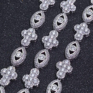 Pulsera de Lujo con Moissanita en Forma de Flor de Trébol, Pulsera de Eslabones Tipo Tenis Brillante, Joyería Elegante para Mujer, Regalo Ideal - Product Image 3