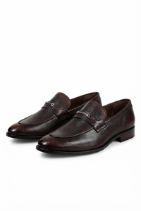 Mocasines con correa de cuero refinado para hombre, zapatos de oficina elegantes sin cordones, calzado informal formal - Product Image 3