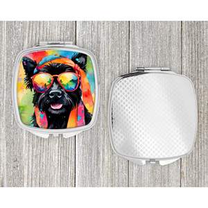 Scottish Terrier Hippie Dawg Compact Pliant Miroir De Maquillage De Poche Portable Décoratif Voyage Cadeau pour Femmes et Filles - Product Image 4