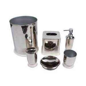 Juego de Accesorios de Baño de Acero Inoxidable de Diseño, Portarrollos de Papel Higiénico, Dispensador de Jabón, Vaso para Cepillos de Dientes, Cubo de Basura - Product Image 1