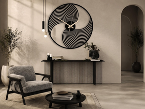 Modern Spiral Design Metal <b>Wall</b> <b>Clock</b> Abstract Round Decorative <b>Clock</b> Contemporary Black <b>Wall</b> Art for Bedroom <b>Living</b> <b>Room</b> Office - Product Image 4