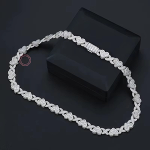 Collar con Colgante de Baguette en Forma de Corazón, Joyería Fina, Plata de Ley 925 con Baño de Rodio, Moissanita VVS - Product Image 2