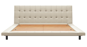 Modern PU Leather Upholstered Japanese Japandi Style <b>Bed</b> King <b>Size</b> Tufted Headboard Midcentury Style Soft <b>Bed</b> Frame - Product Image 3