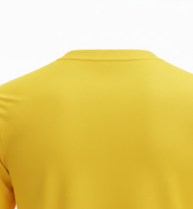 Maillot de football jaune à col en V et manches courtes pour homme, en polyester respirant, tenue de sport toutes saisons, design uni - Product Image 6