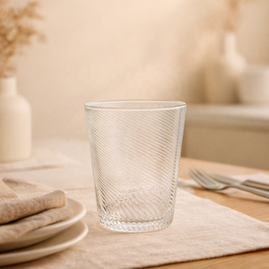 14 oz Twill Design <b>Plastic</b> Vintage Clear <b>Drinking</b> <b>Cup</b> Tumbler for Home Party Use - Product Image 4