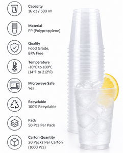 Gobelets en plastique transparent givré, jetables, pour boissons froides, avec logo et emballage personnalisés, directement de l'usine - Product Image 4