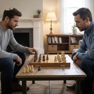 ILAHI's Eco-Friendly Rustic Polished Rectangle <b>Chess</b> <b>Board</b> Game 100% Handmade Pure Wood Animal/Love Style Customized Size <b>Chess</b> - Product Image 2