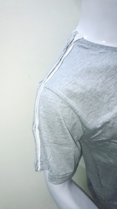 <b>round</b> neck unisex dual Shoulder & Side Access <b>Post</b> Surgery & Rehab Unisex 100% Cotton men Casual Blank Solid Jersey Snap Shirts - Product Image 2