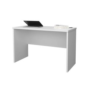 <b>White</b> Minimalist Home Office <b>Computer</b> <b>Desk</b> with Cable Management Feature - Product Image 4