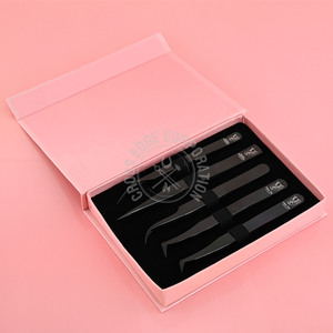 Pince à épiler personnalisée avec pointe en fibre, volume de 45 degrés, pince à épiler isolante pour cils, pince incurvée technique pour extension de cils de 14cm - Product Image 4