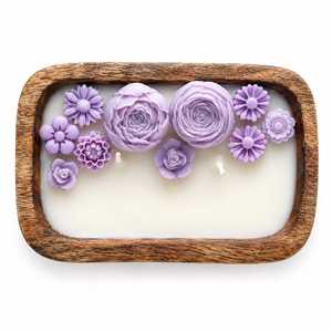 Bougie artistique moderne en cire de soja florale, motif tournesol et rose, dans un pot en bois, parfumée, décoration d'intérieur, cadeau Saint-Valentin, ambiance plage, brûle 20-40 heures - Product Image 2