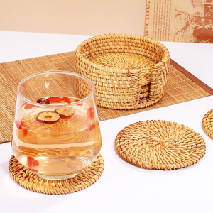 Best Quality Rattan Design <b>Round</b> <b>Mats</b> & Pad Table Decoration Wedding Rattan Coasters Latest Design Bohemian Style <b>Mats</b> & Pads - Product Image 4